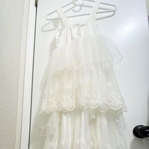 Only Little Once  Embroidered Lace  Size 10-12  Girls Sleeveless Maxi Dress .